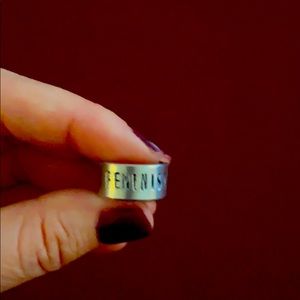 Feminist ring, new, adjustable